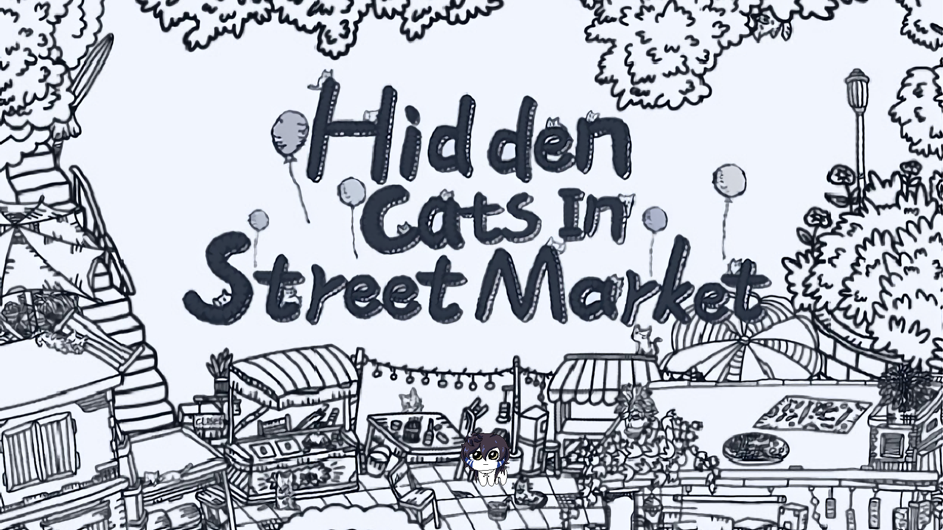 Hidden Cats in Street Market